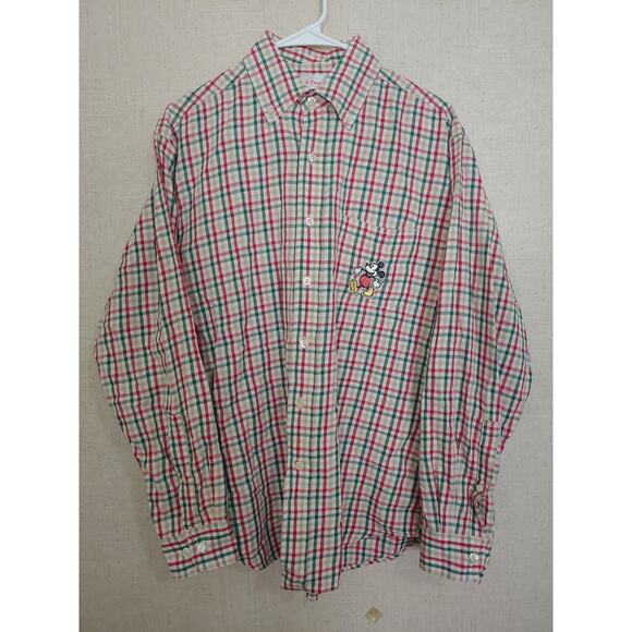 Mens Disney Store Plaid Button Front Size Medium - Picture 1 of 3